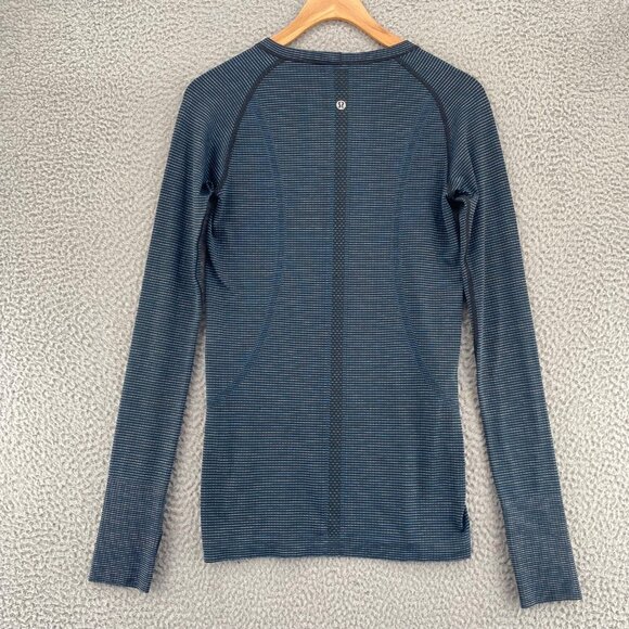 Lululemon Swiftly Tech Long Sleeve Crew Dark Maritime Black Lavender Blue Top 6 - Picture 3 of 9